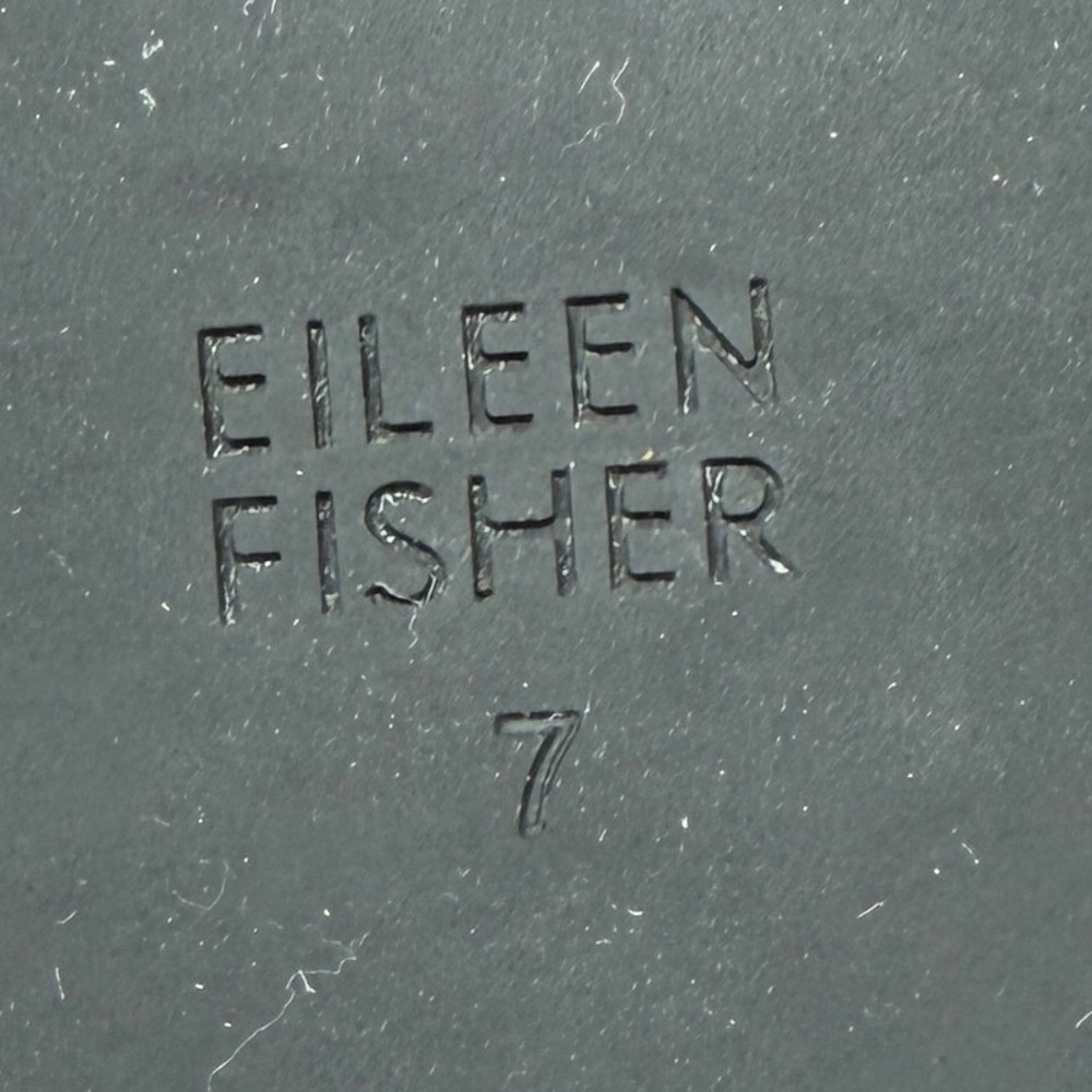 Eileen Fisher Pear Black Leather Chevron Woven Espadrille Slide Sandals 7 - Picture 11 of 15